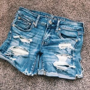 american eagle midi length shorts